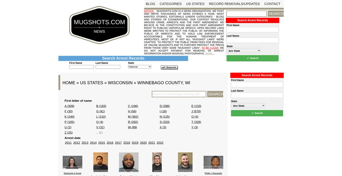 Preview of mugshots.com