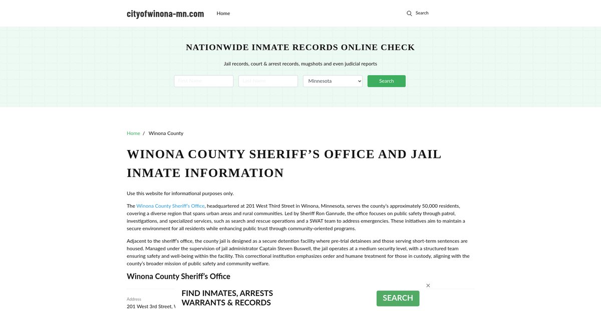 Preview of cityofwinona-mn.com