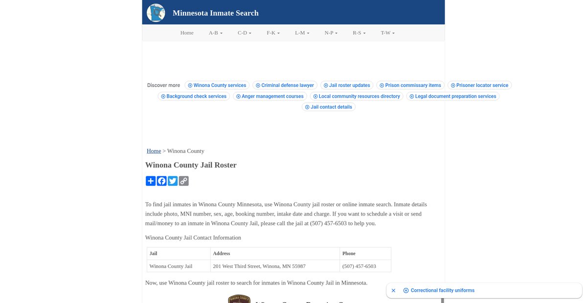 Preview of inmatesearchmn.org