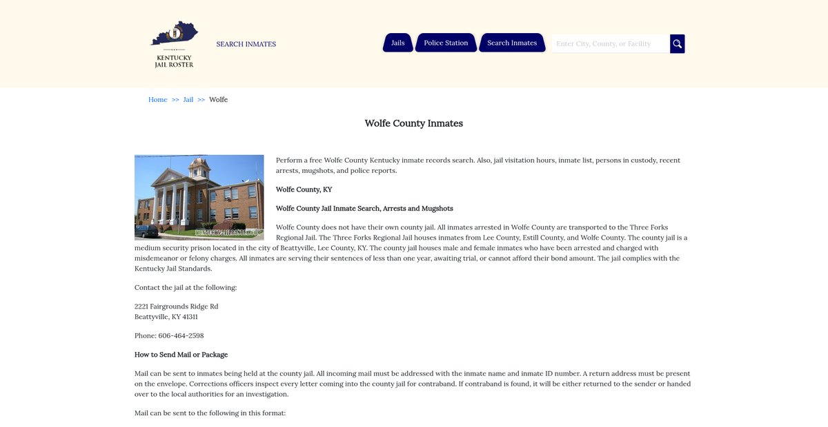 Preview of kentuckyjailroster.com