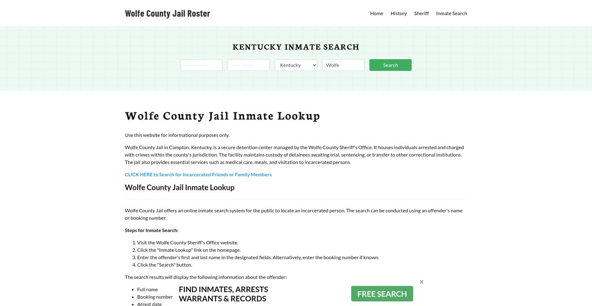 Preview of wolfecountyjail.org