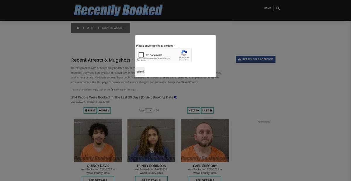 Preview of recentlybooked.com