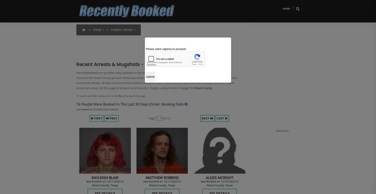 Preview of recentlybooked.com
