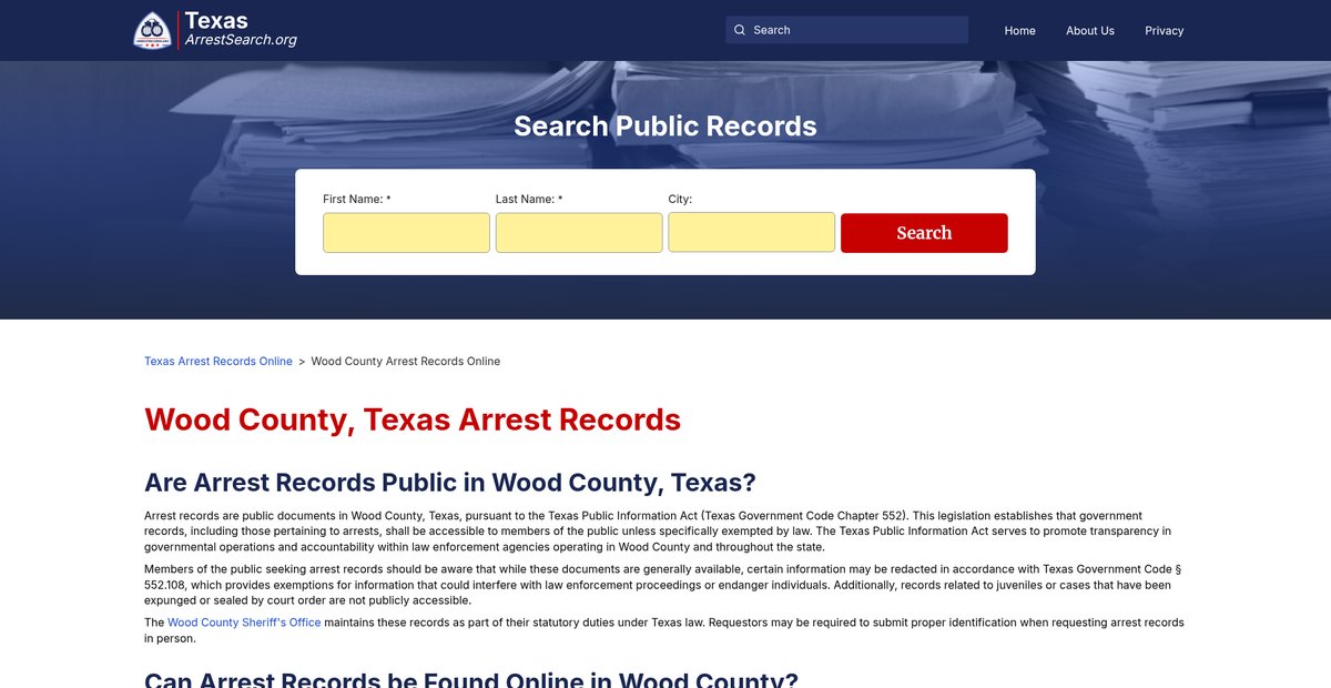 Preview of texasarrestsearch.org