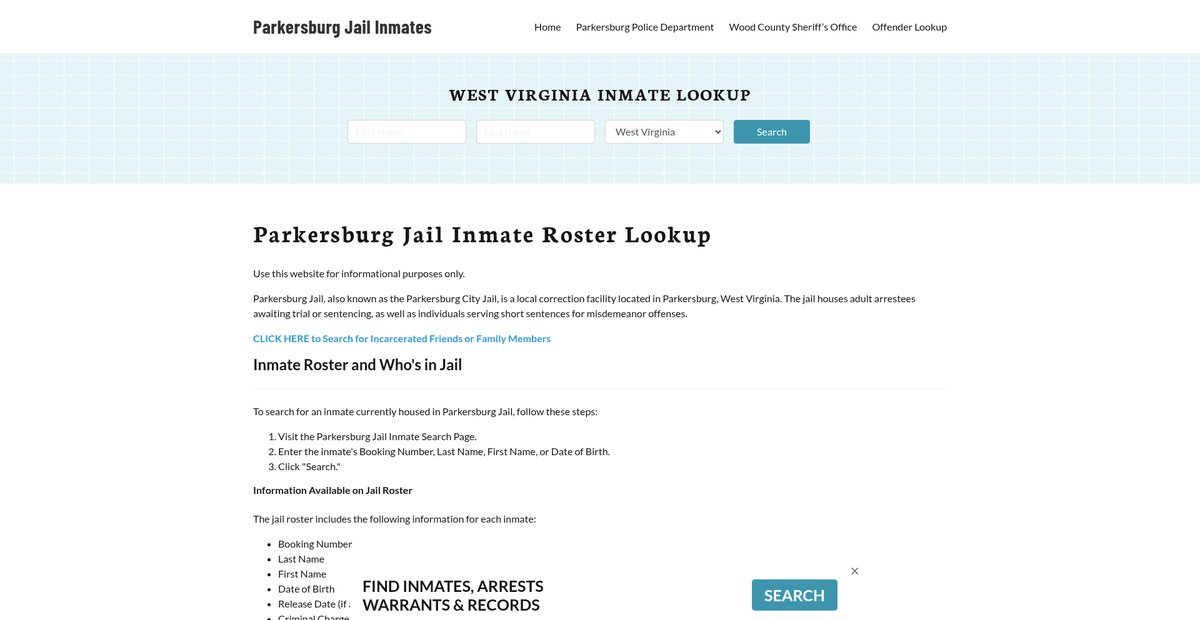 Preview of parkersburgjail.org