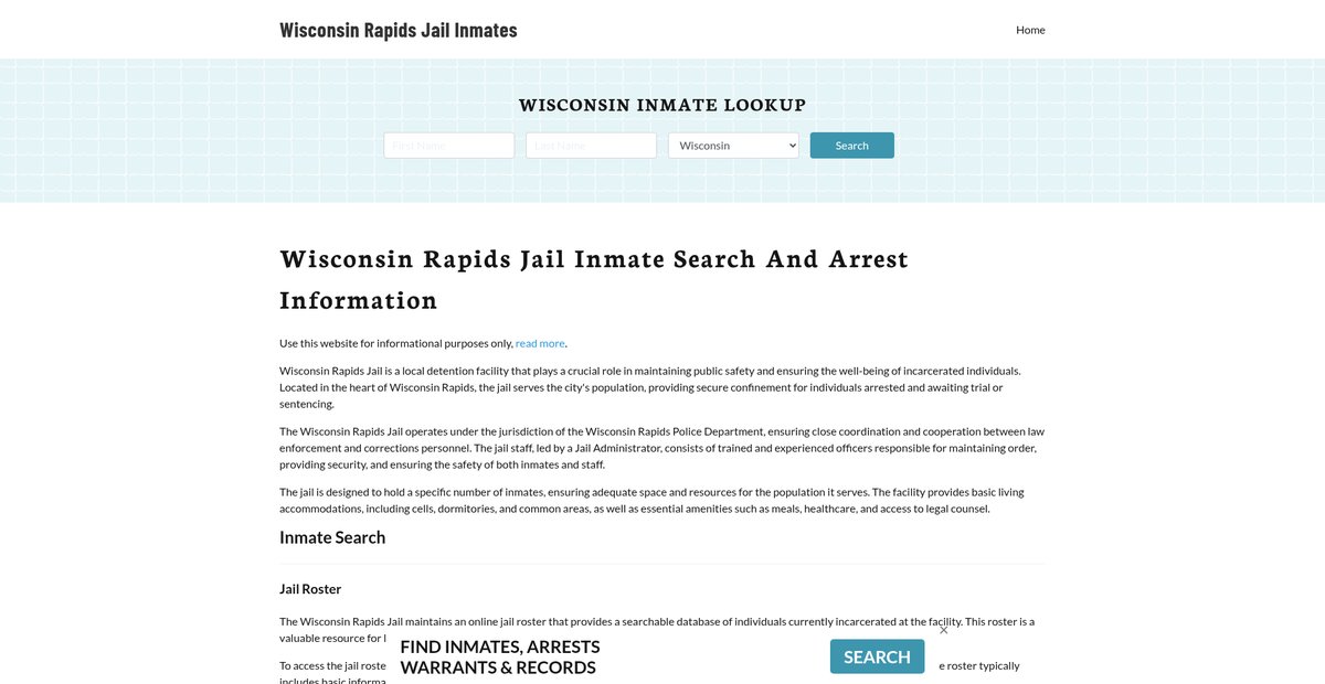 Preview of wisconsinrapidsjailarrests.org