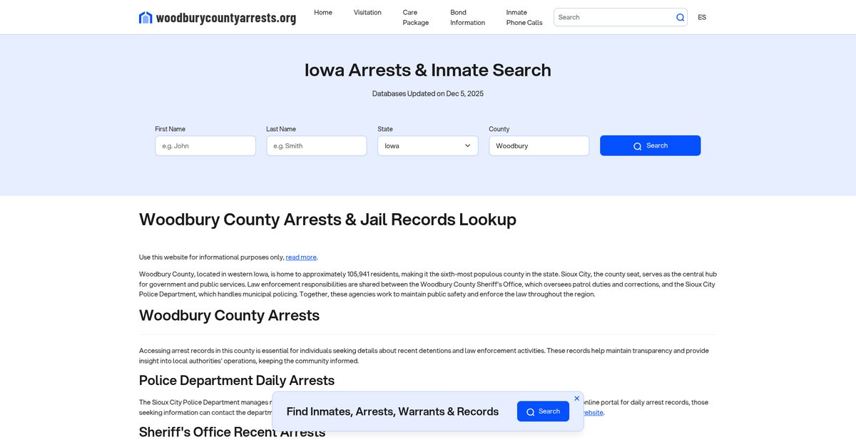 Preview of woodburycountyarrests.org