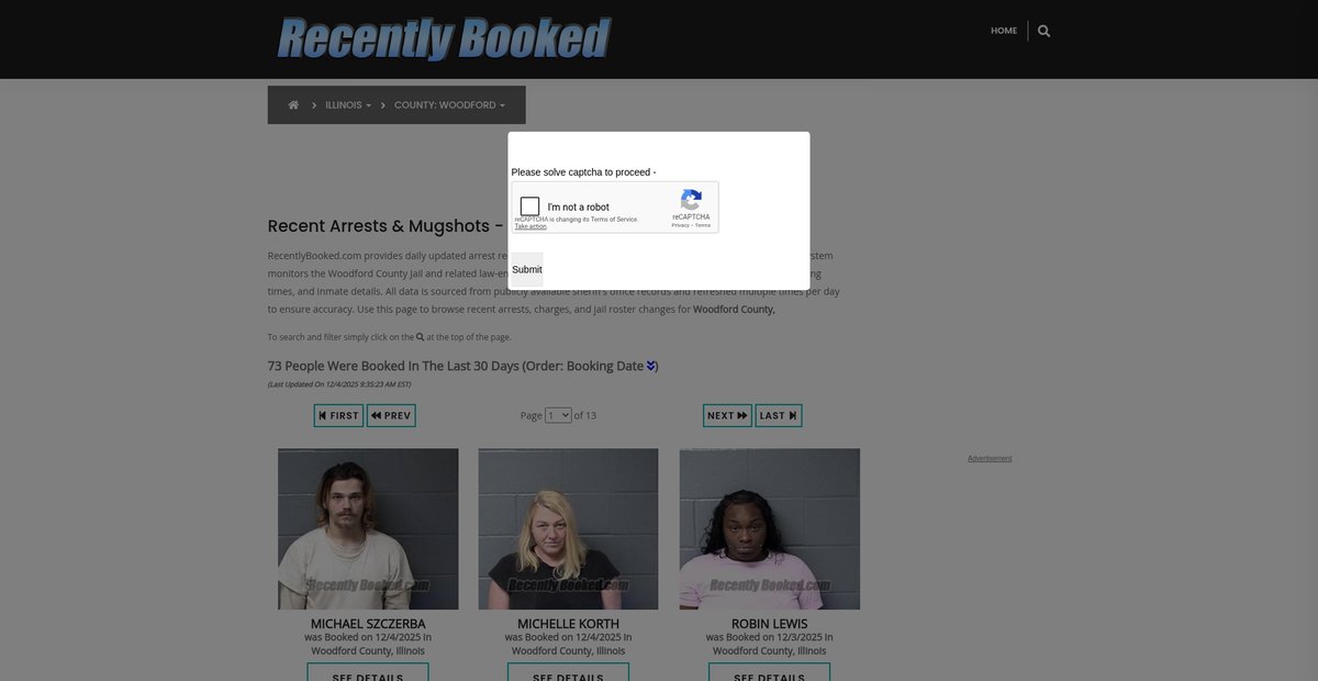 Preview of recentlybooked.com