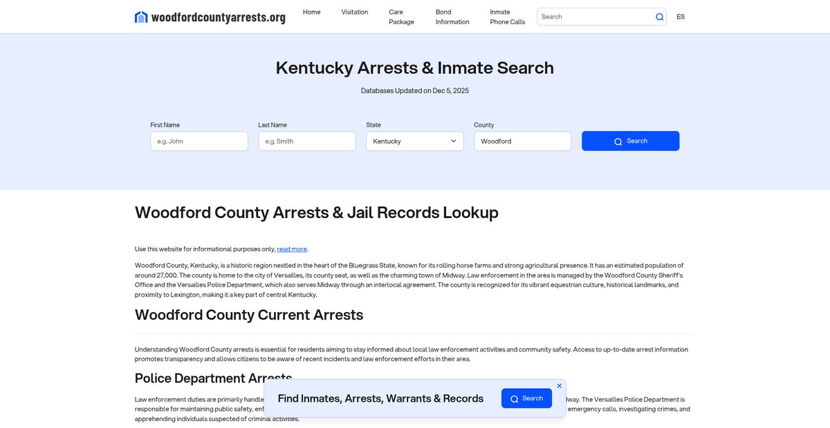 Preview of woodfordcountyarrests.org