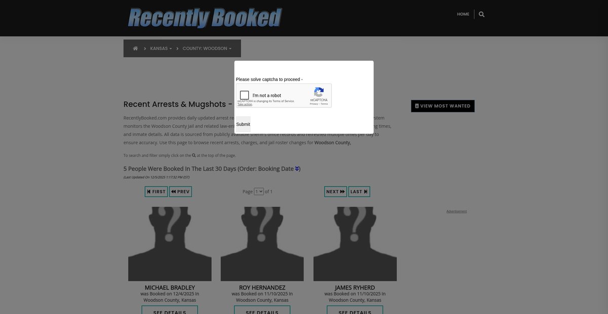 Preview of recentlybooked.com