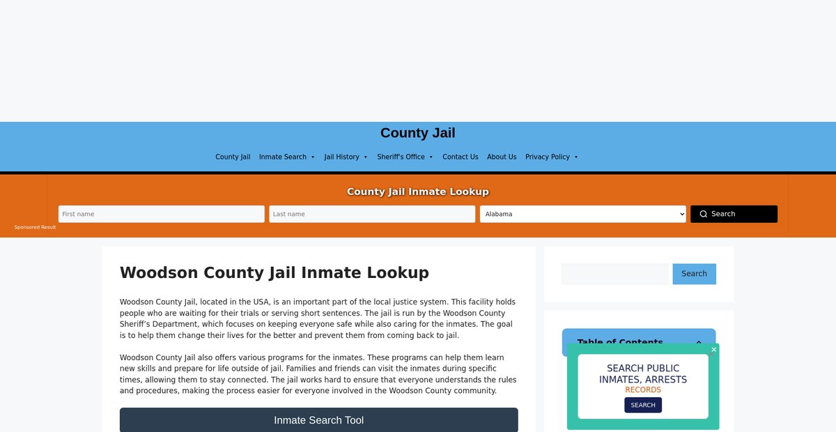 Preview of woodson.countyjail.org