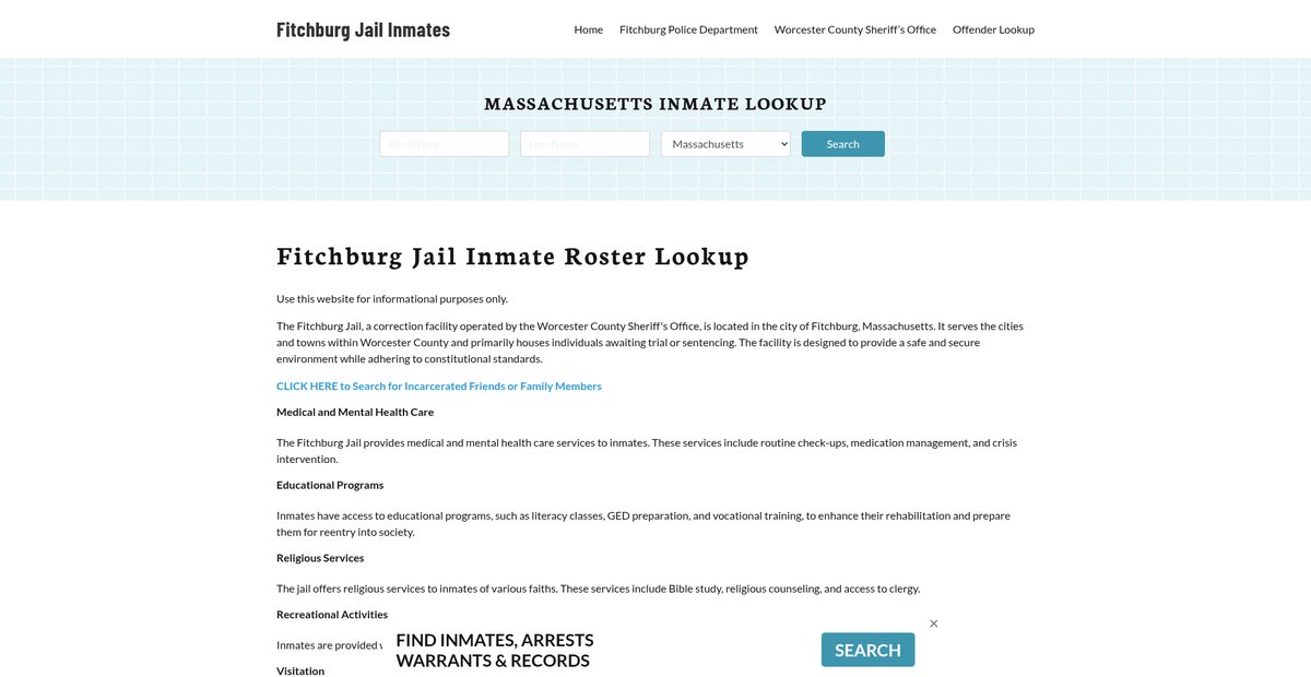 Preview of fitchburgjail.org