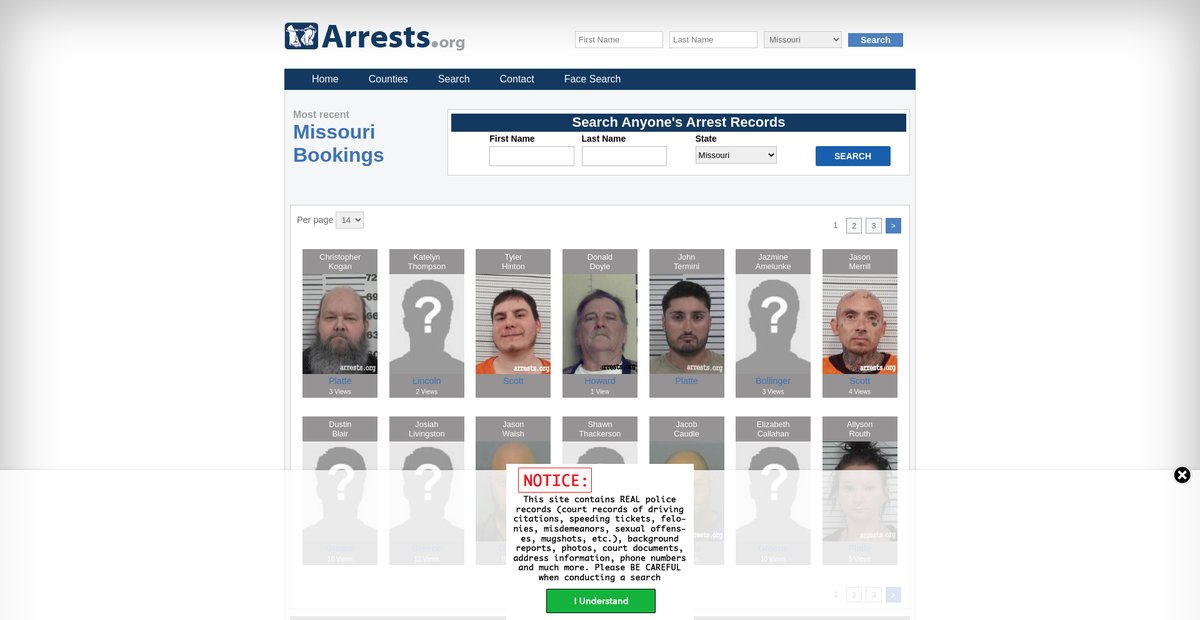 Preview of missouri.arrests.org