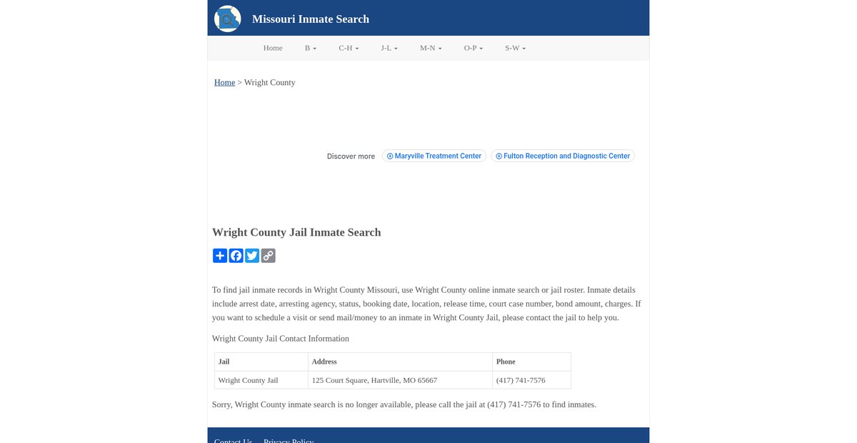 Preview of inmatesearchmo.org