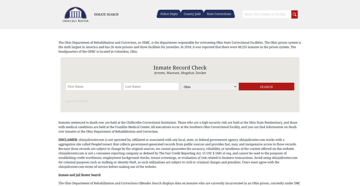 Preview of ohiojailroster.com