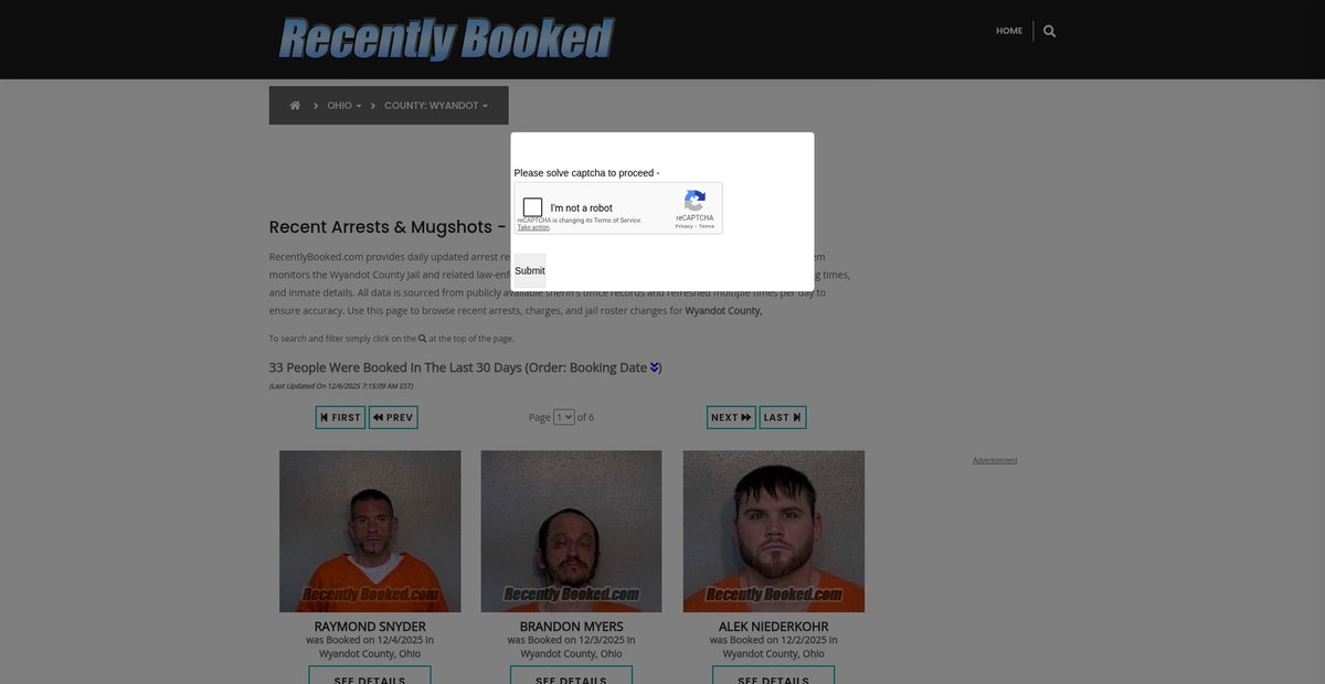Preview of recentlybooked.com