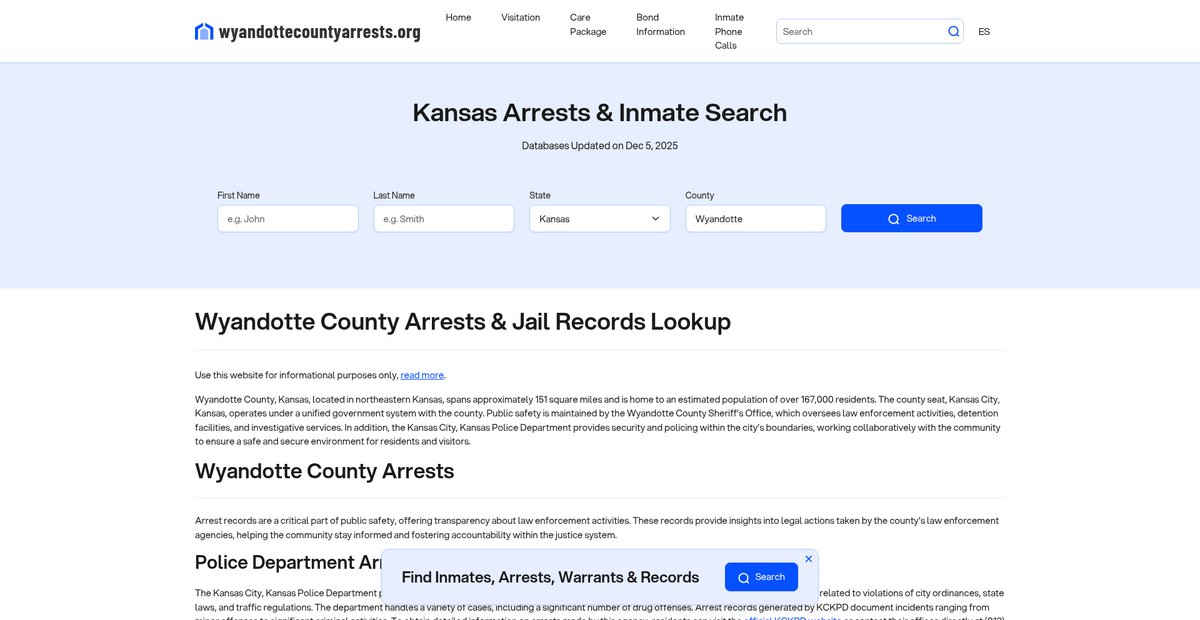 Preview of wyandottecountyarrests.org