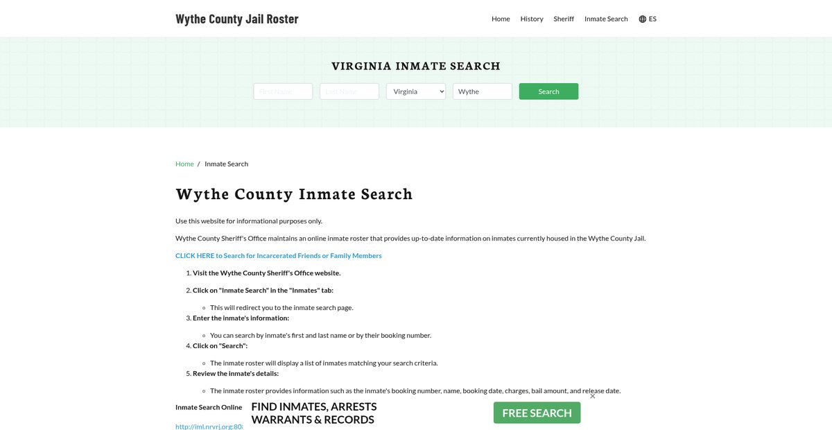 Preview of wythecountyjail.org