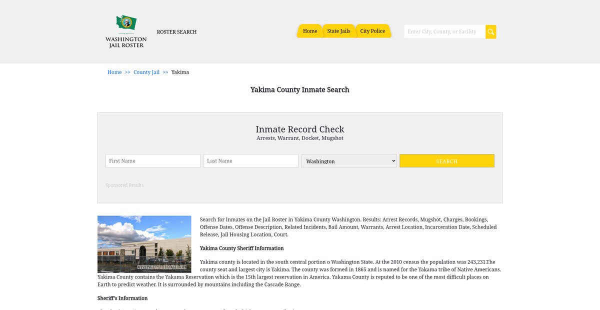 Preview of washingtonjailroster.com