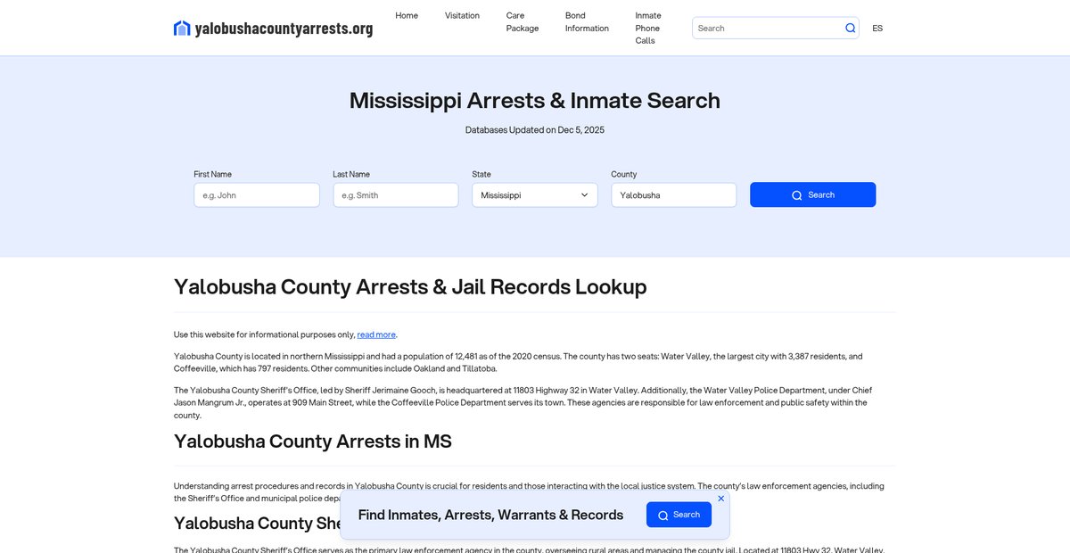 Preview of yalobushacountyarrests.org