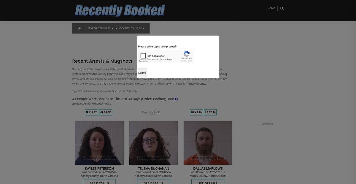 Preview of recentlybooked.com