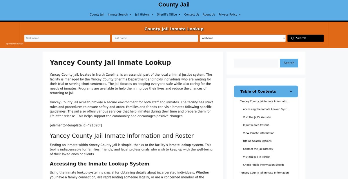 Preview of yancey.countyjail.org