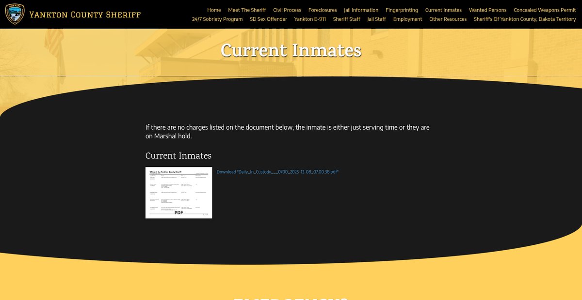 Preview of yanktonsheriffsoffice.com