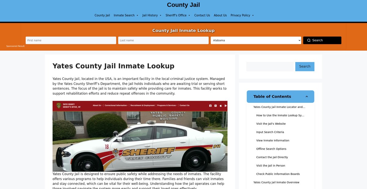 Preview of yates.countyjail.org