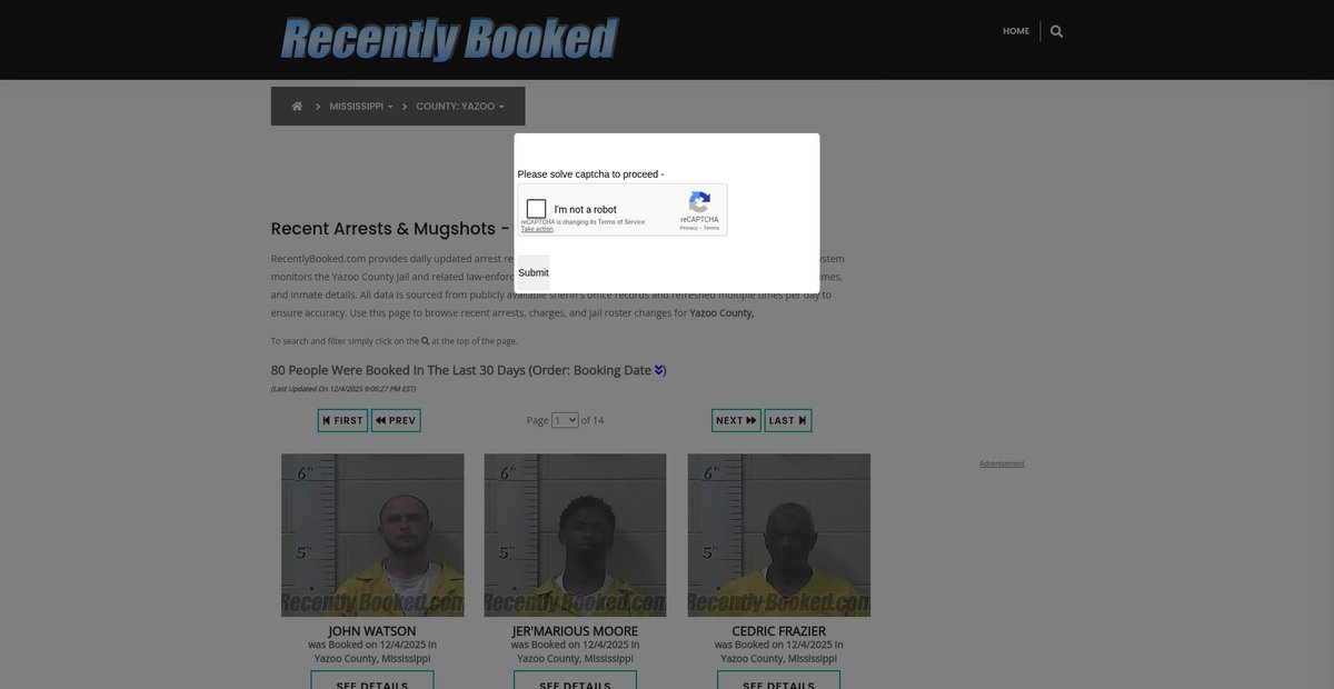 Preview of recentlybooked.com