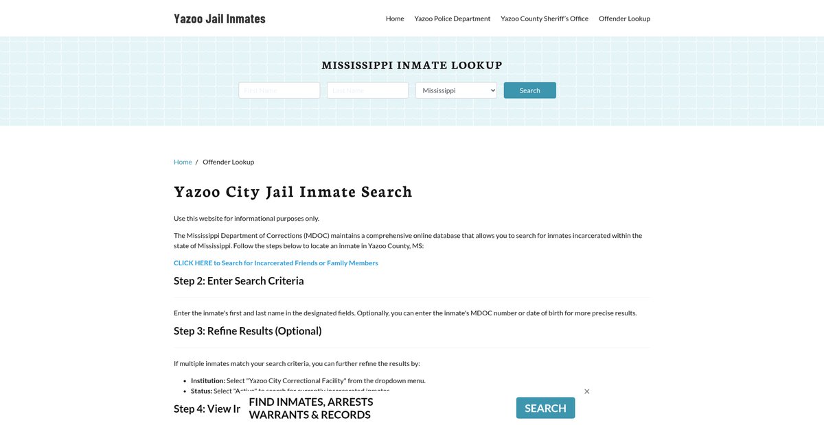 Preview of yazoocityjail.org