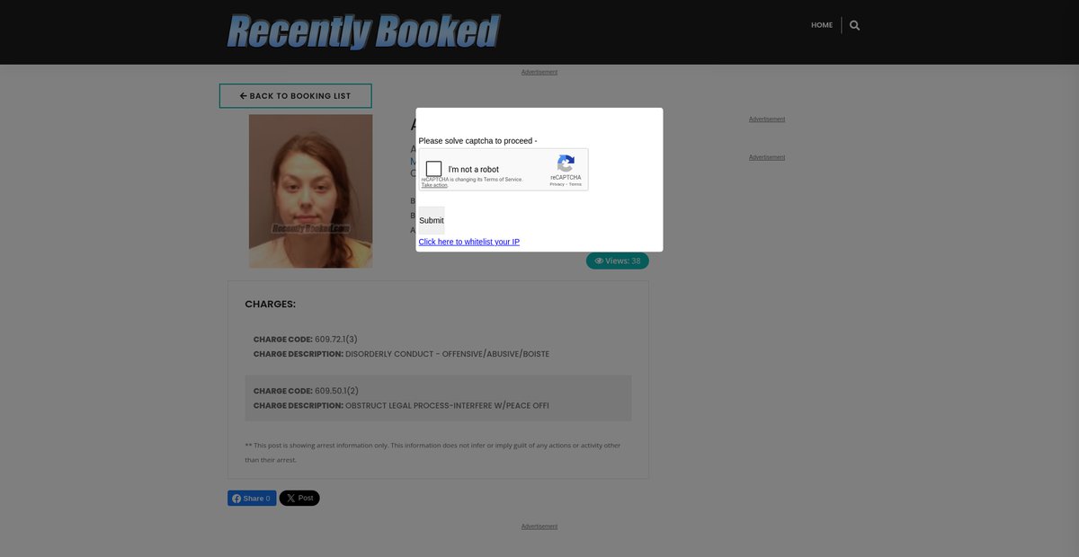 Preview of recentlybooked.com