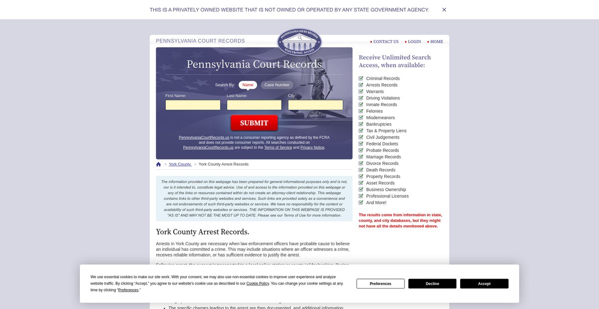 Preview of pennsylvaniacourtrecords.us