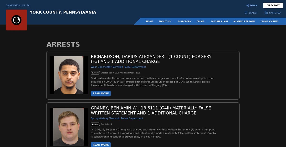Preview of york.crimewatchpa.com