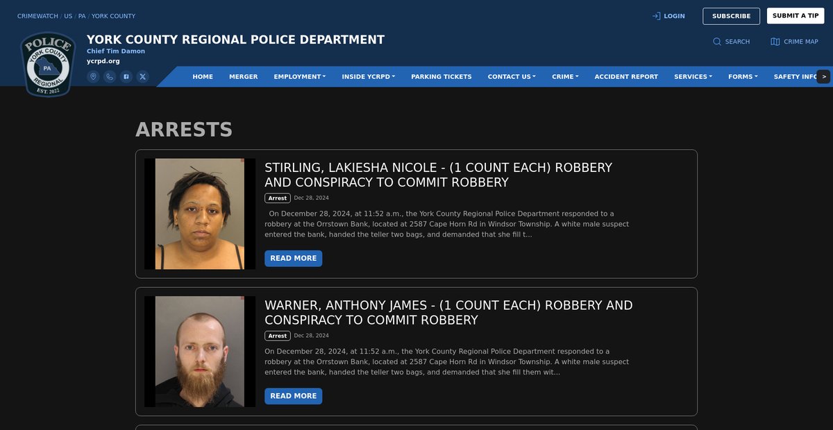 Preview of york.crimewatchpa.com