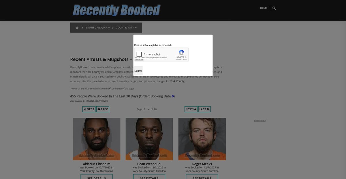 Preview of recentlybooked.com