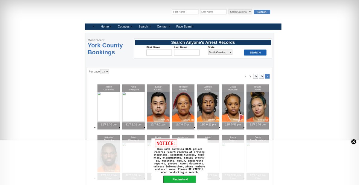 Preview of southcarolina.arrests.org