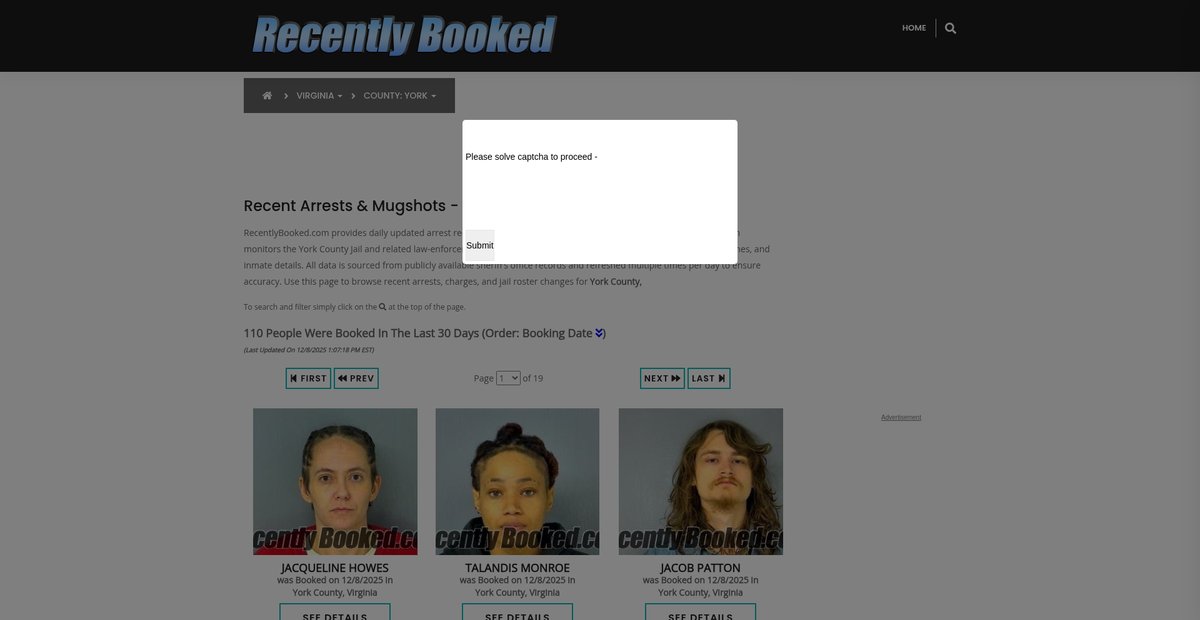 Preview of recentlybooked.com