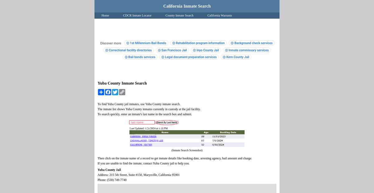 Preview of inmatesearchcalifornia.org